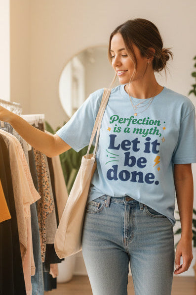 Perfection Is a Myth tee design close-up