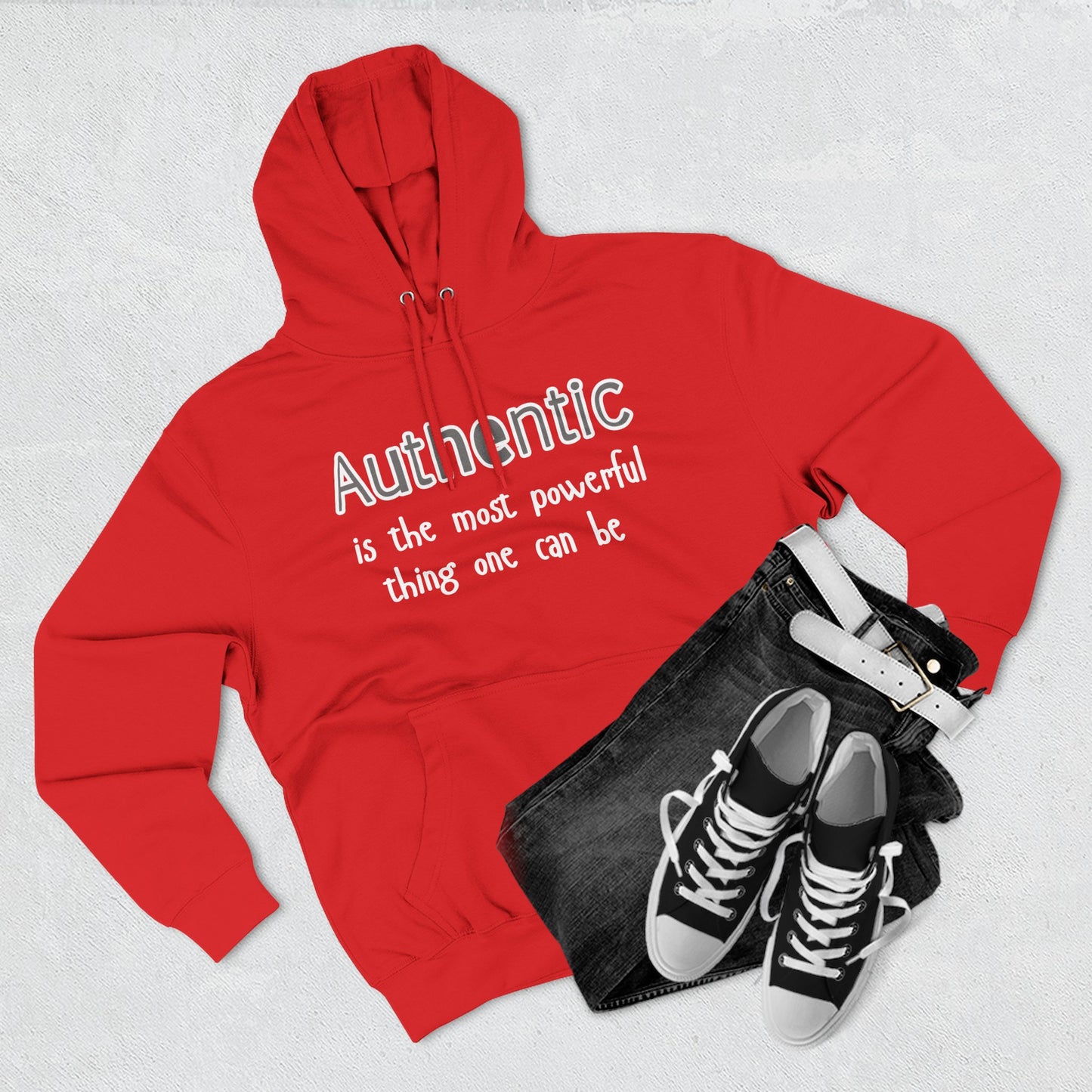 Authentic Is the Most Powerful Thing One Can Be Three-Panel Fleece Hoodie
