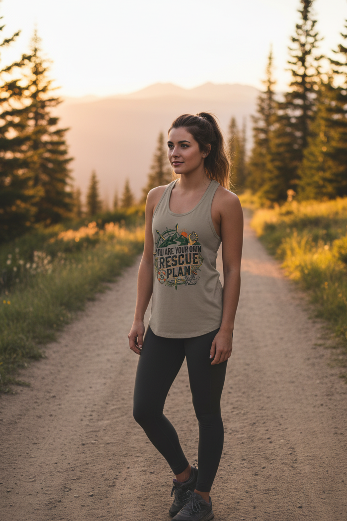 You are your own rescue plan Racerback Tank