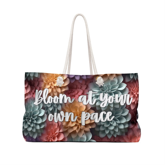 Bloom at your own pace Weekender Bag with Secret Hidden Message