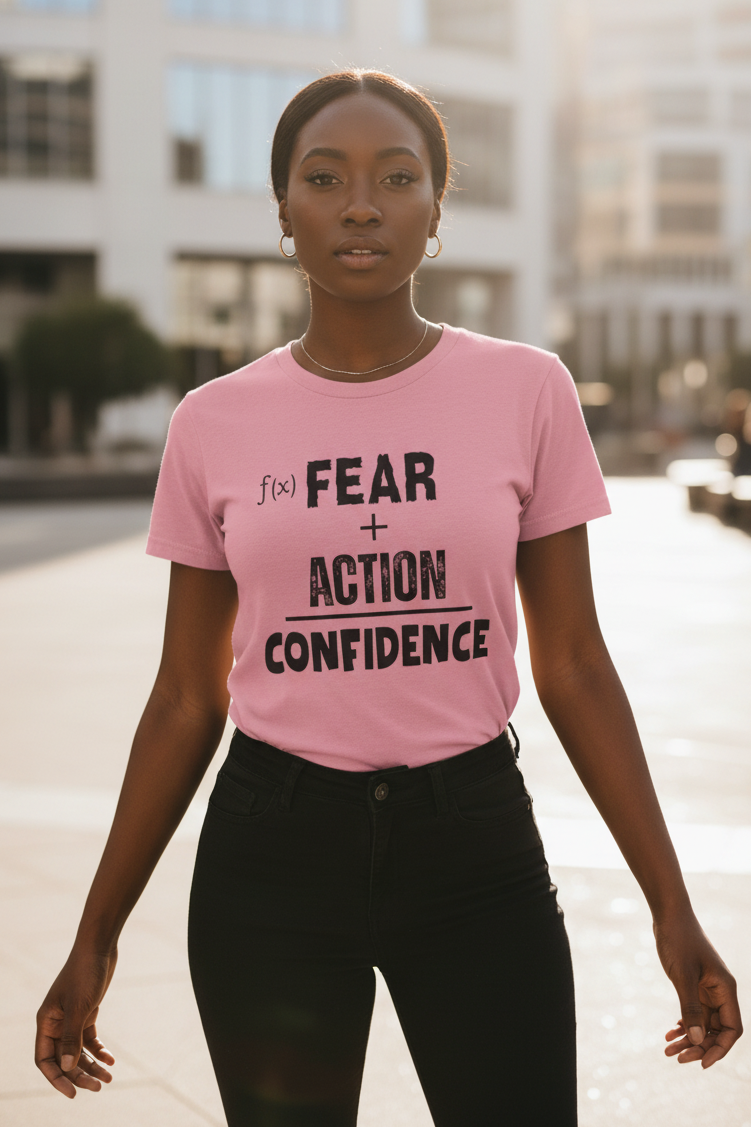 Fear Plus Action Equals Confidence Tee – Courage Affirmation T-Shirt