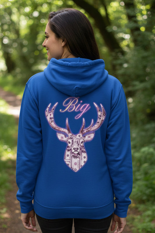 Pink Big Bucks cozy fleece hoodie detail