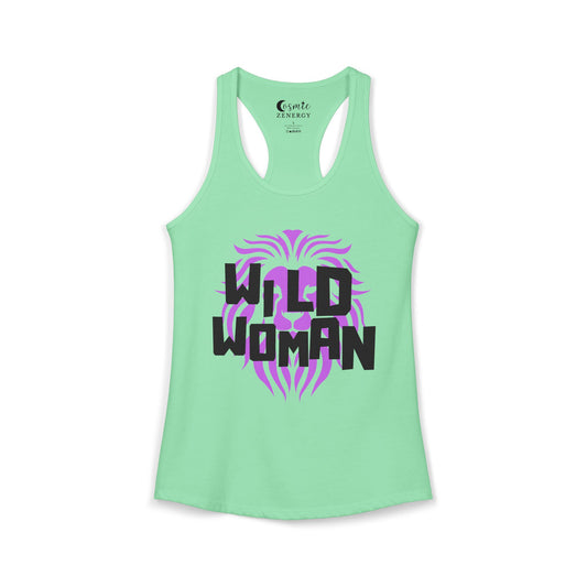 Wild Woman With Lion Face Racerback Tank