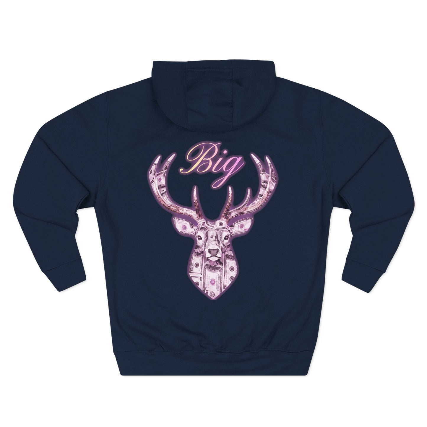 pink Big bucks Three-Panel Fleece Hoodie