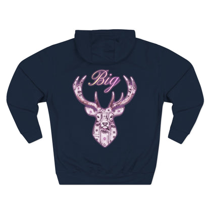 pink Big bucks Three-Panel Fleece Hoodie