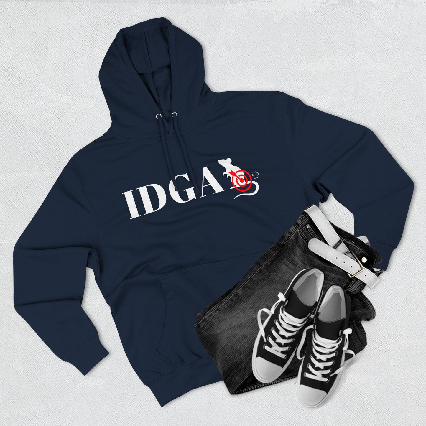 I Don't Give a Rat's Ass Three-Panel Fleece Hoodie – Sarcastic Statement Hoodie