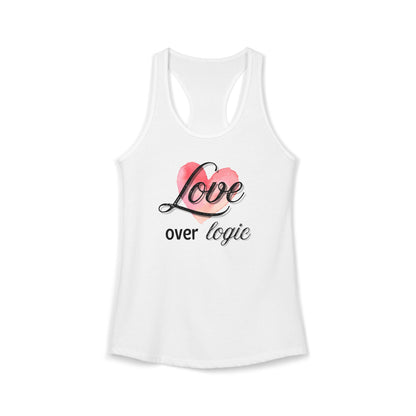 love over logic Racerback Tank