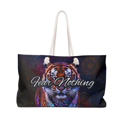 Fear Nothing Tiger Weekender Bag with Secret Hidden Message