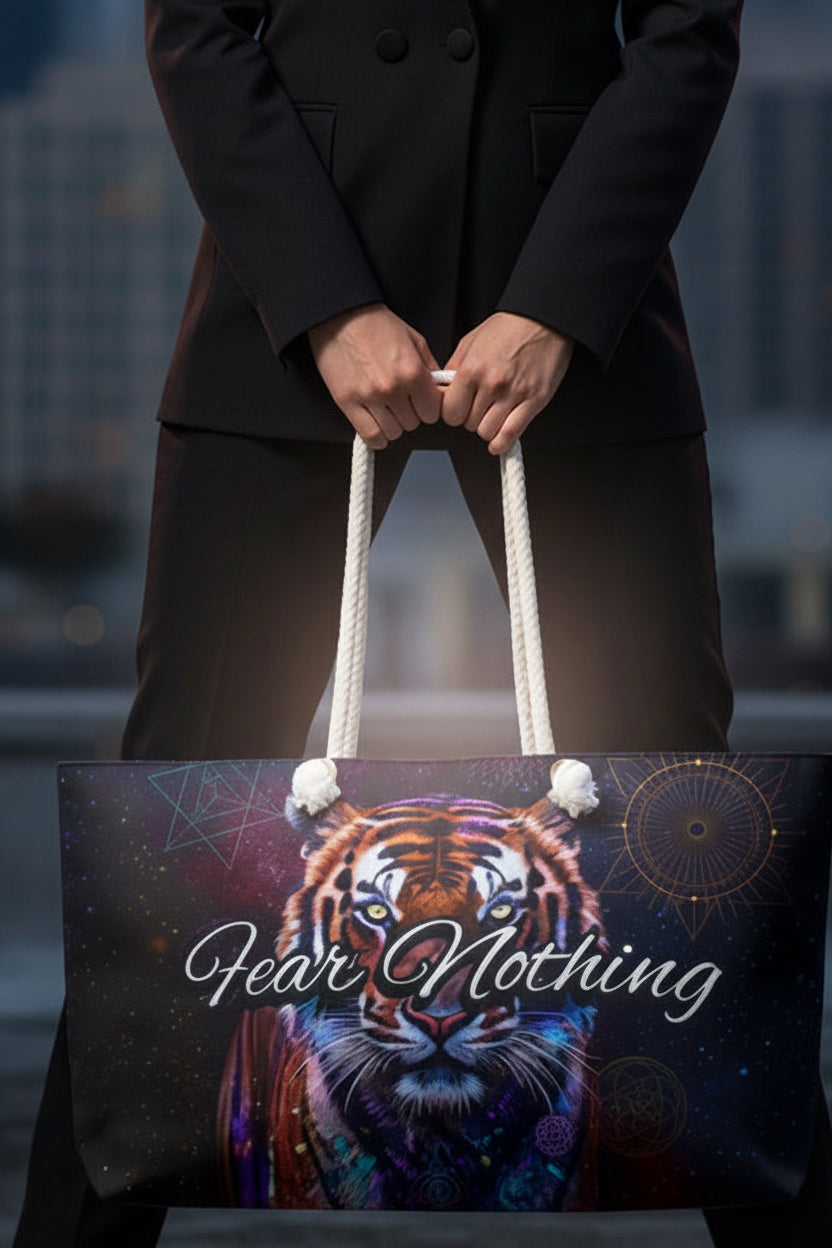 Fear Nothing Tiger Weekender Bag with Secret Hidden Message