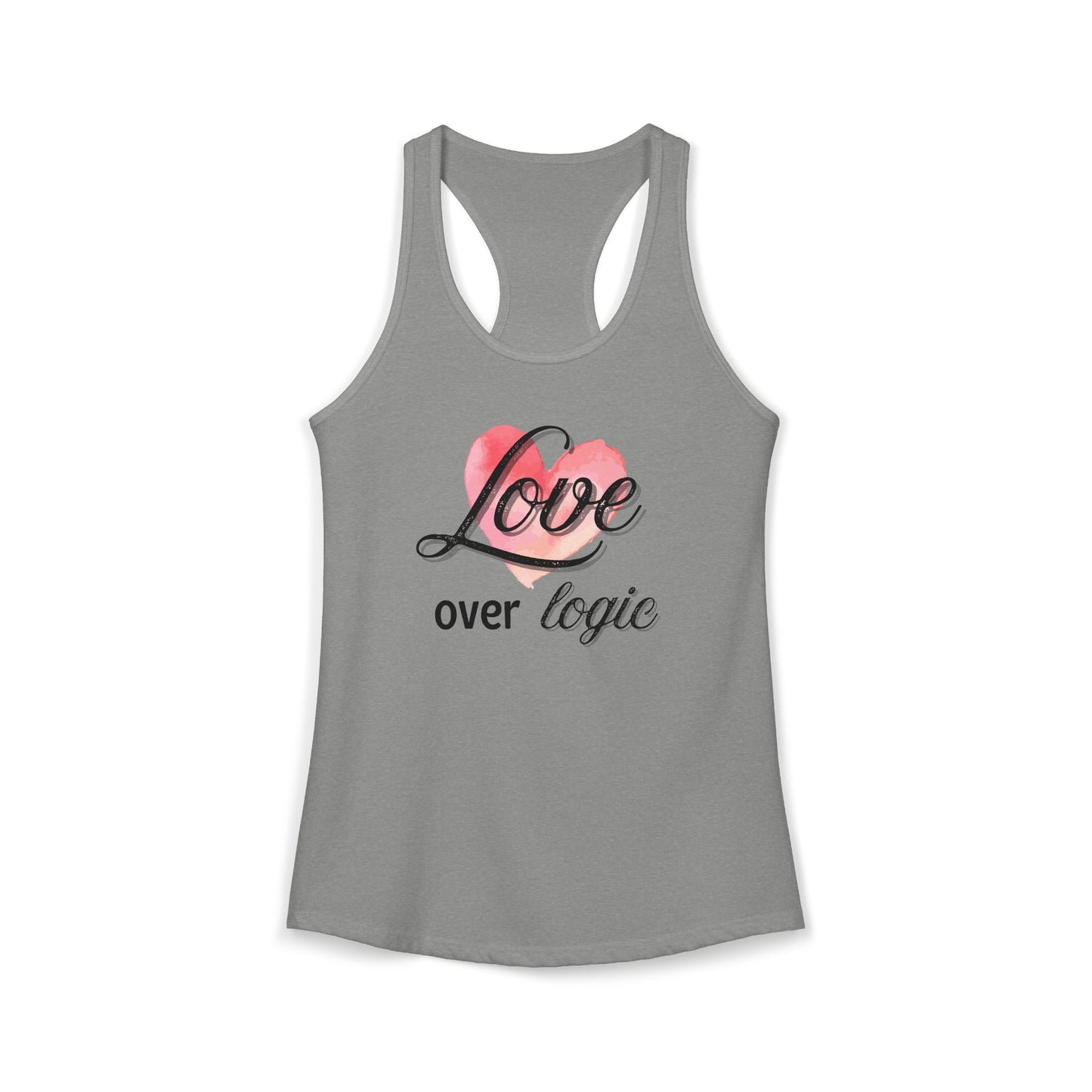 love over logic Racerback Tank