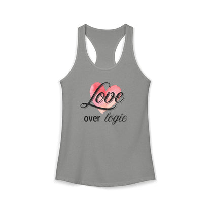 love over logic Racerback Tank