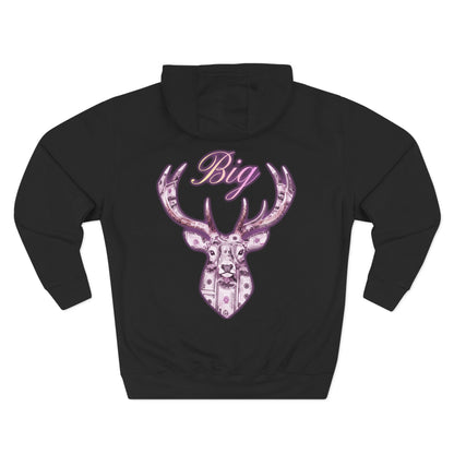 pink Big bucks Three-Panel Fleece Hoodie