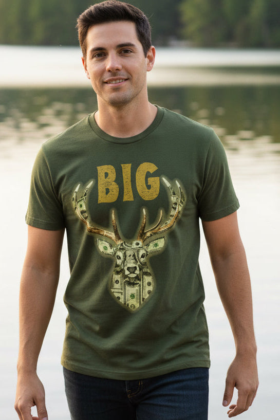 Big Bucks tee design close-up