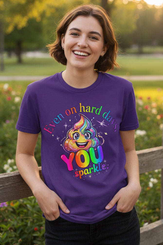 Even on Hard Days You Sparkle tee worn lifestyle
