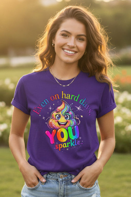 Even on Hard Days You Sparkle tee worn lifestyle