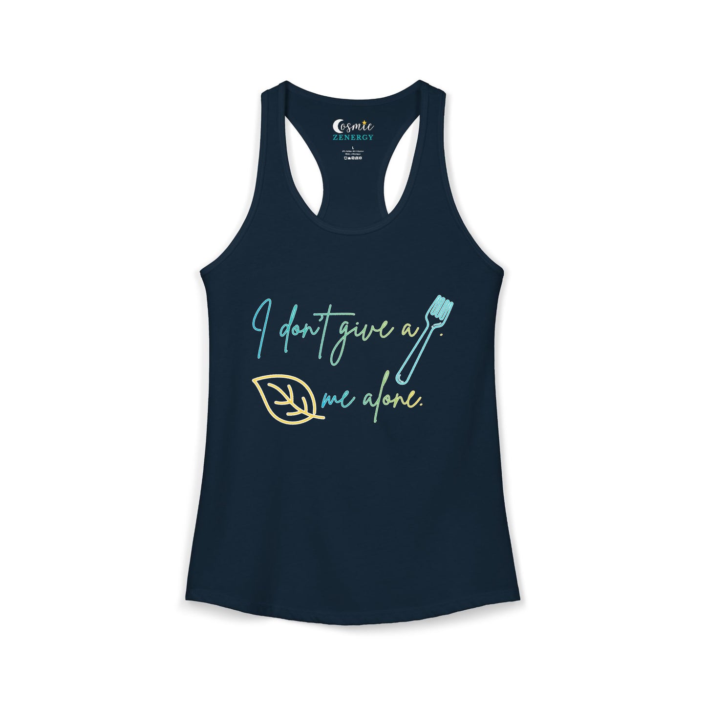 I Don't Give a Fork, Leaf Me Alone Racerback Tank – Sarcastic Graphic Tank Top