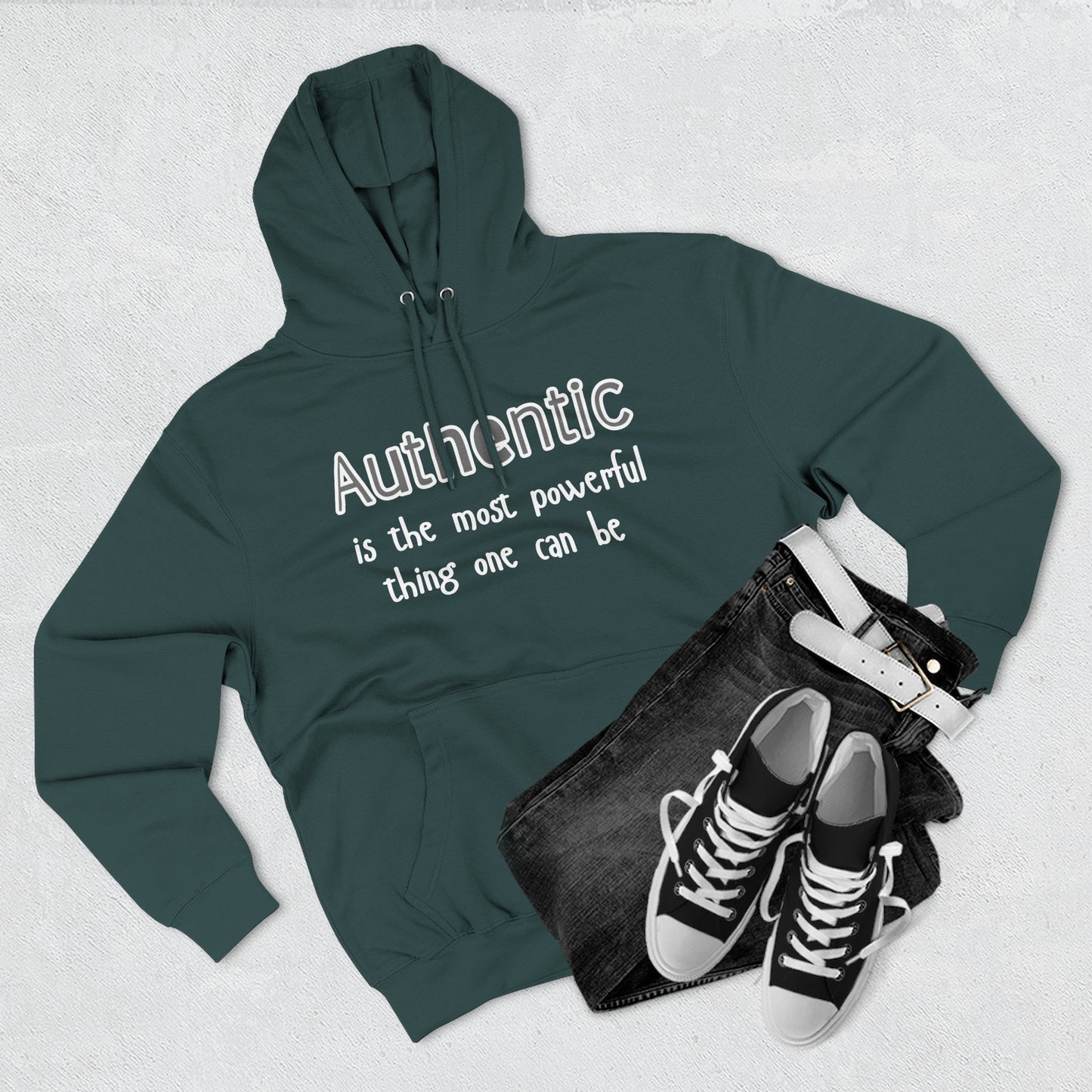 Authentic Is the Most Powerful Thing One Can Be Three-Panel Fleece Hoodie