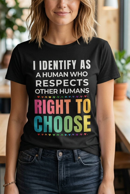 I Identify as a Human who Respects other Humans Right to Choose Tee