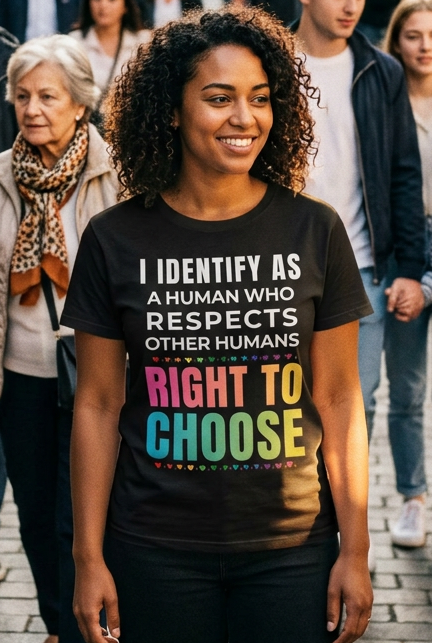 I Identify as a Human who Respects other Humans Right to Choose Tee