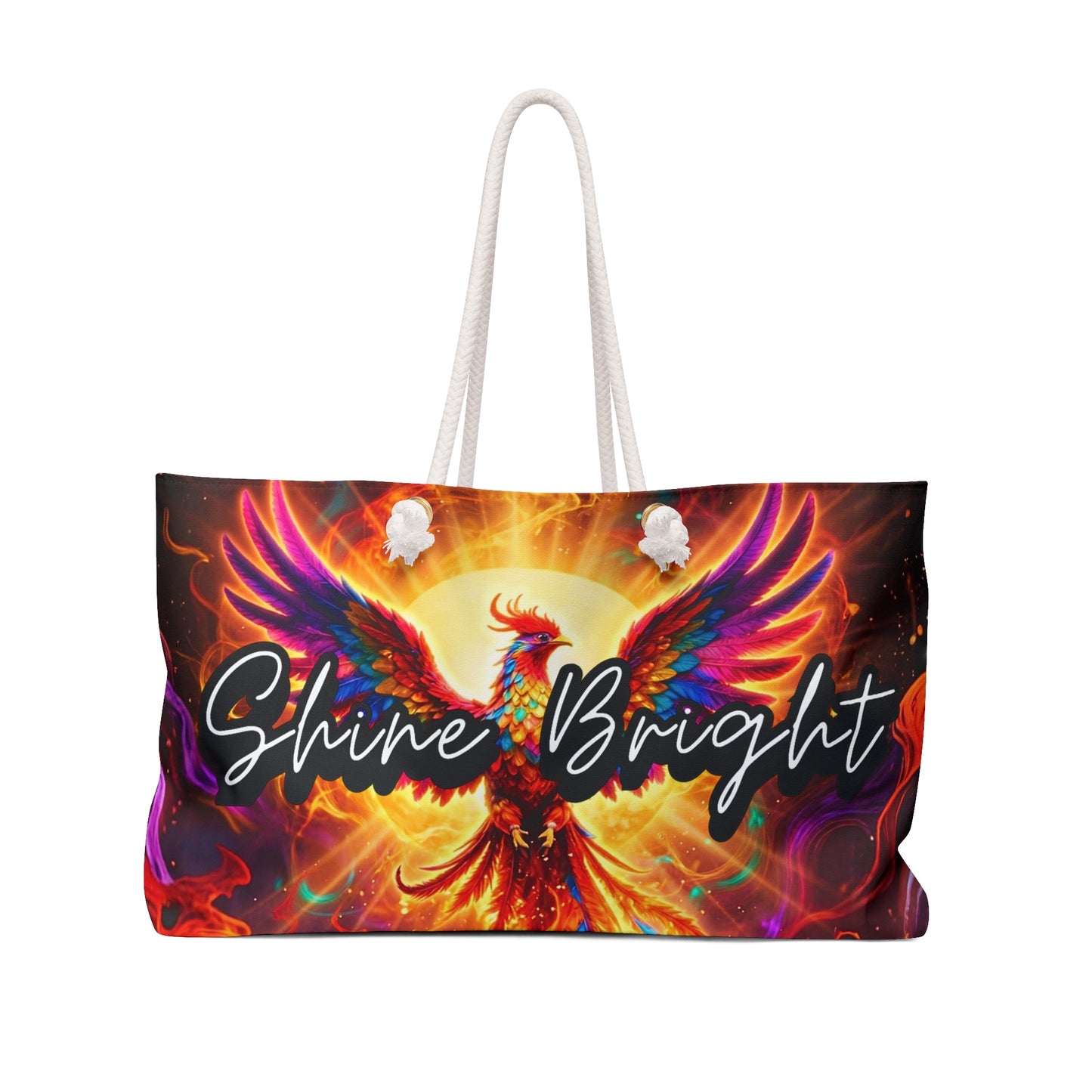 Shine Bright Phoenix & Flames Weekender Bag with Secret Hidden Message