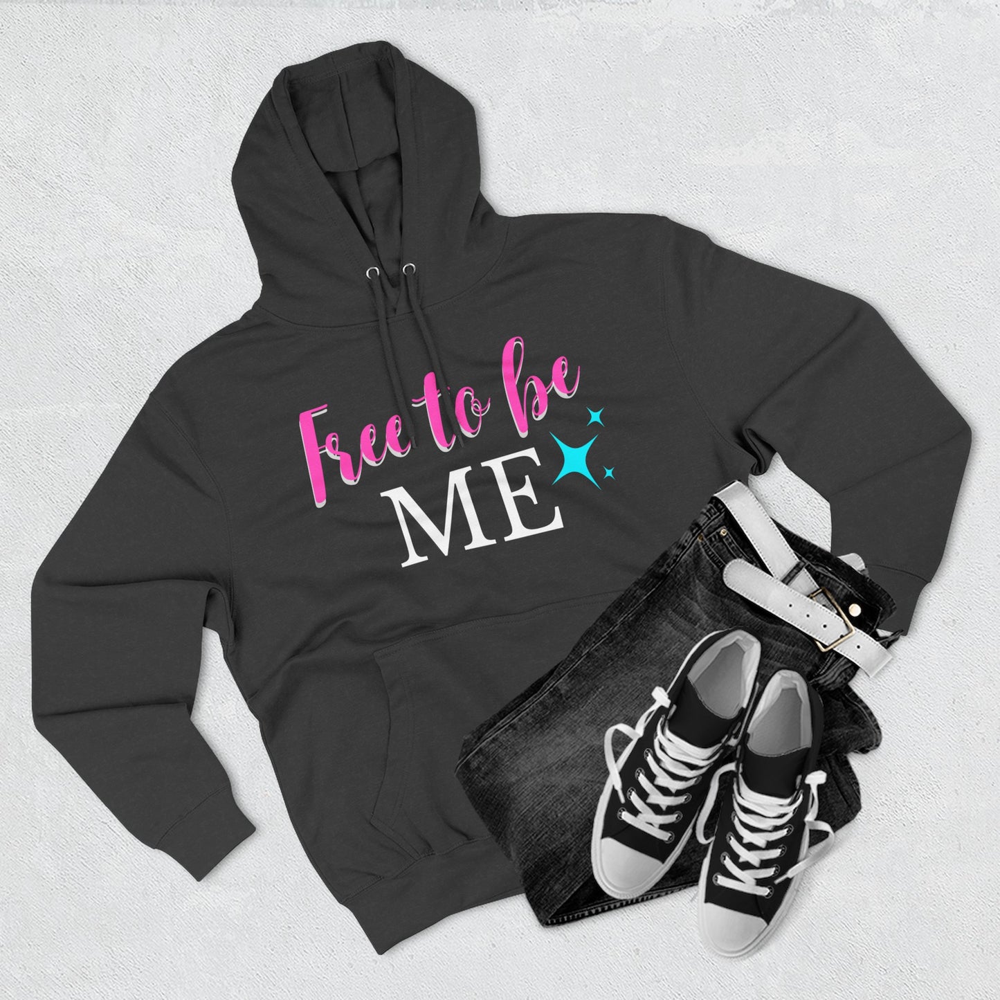 free to be me Three-Panel Fleece Hoodie