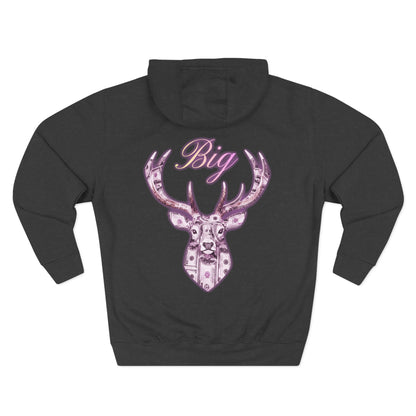 pink Big bucks Three-Panel Fleece Hoodie