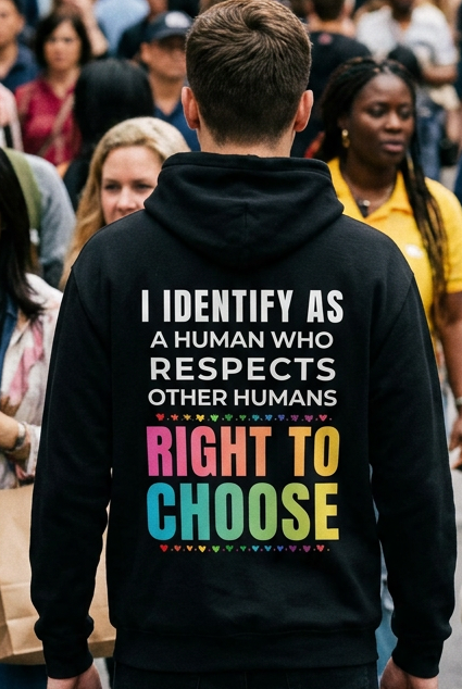 I Identify as a Human who respects other humans right to choose Hoodie