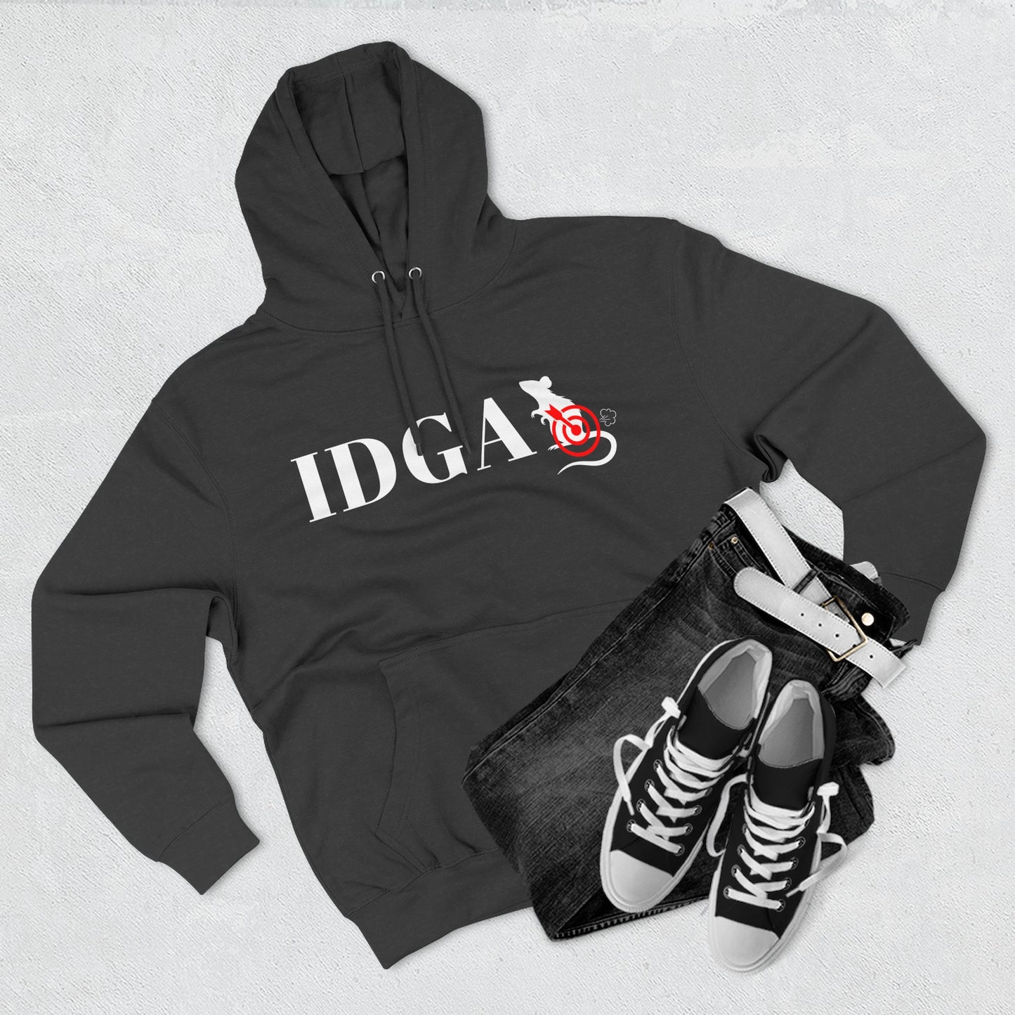 I Don't Give a Rat's Ass Three-Panel Fleece Hoodie – Sarcastic Statement Hoodie