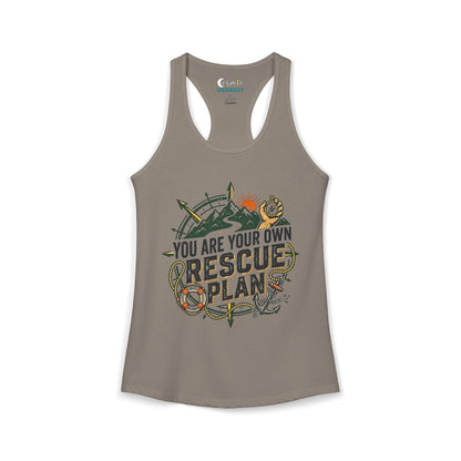 You are your own rescue plan Racerback Tank