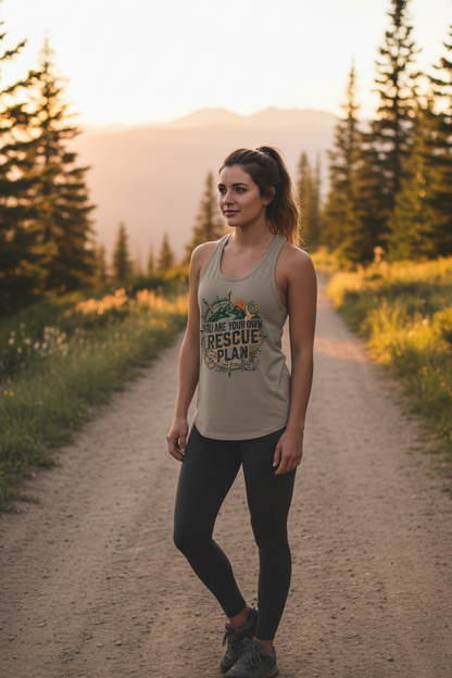 You are your own rescue plan Racerback Tank