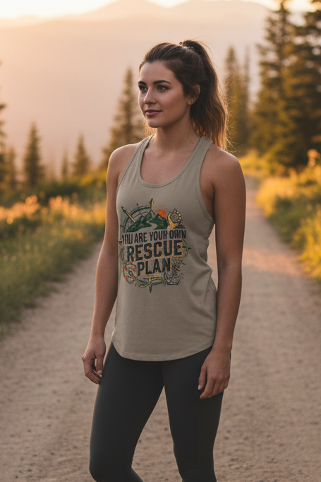 You are your own rescue plan Racerback Tank