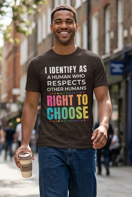 I Identify as a Human who Respects other Humans Right to Choose Tee