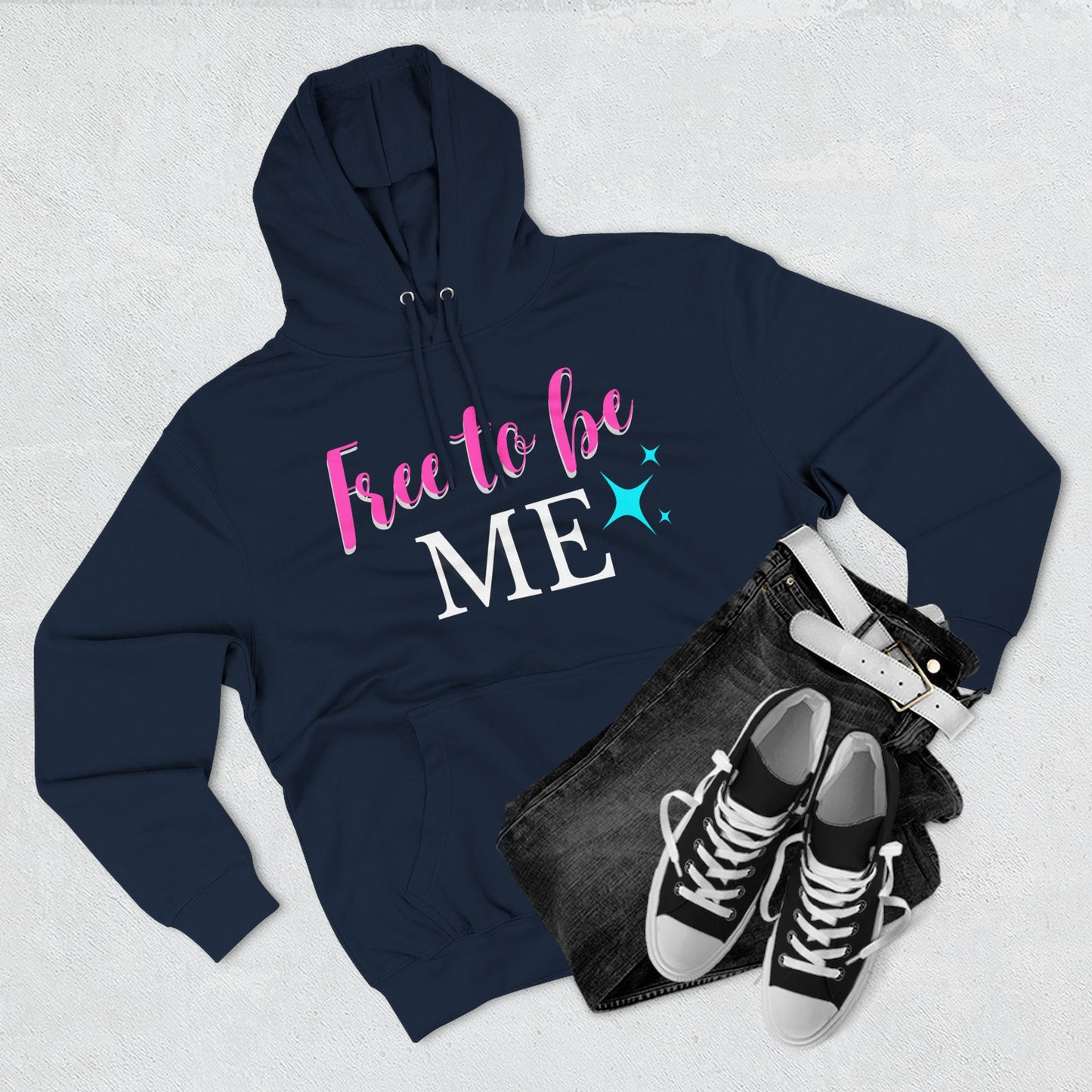 free to be me Three-Panel Fleece Hoodie