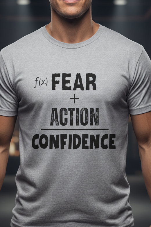 Fear Plus Action Equals Confidence Tee – Courage Affirmation T-Shirt