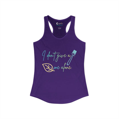 I Don't Give a Fork, Leaf Me Alone Racerback Tank – Sarcastic Graphic Tank Top