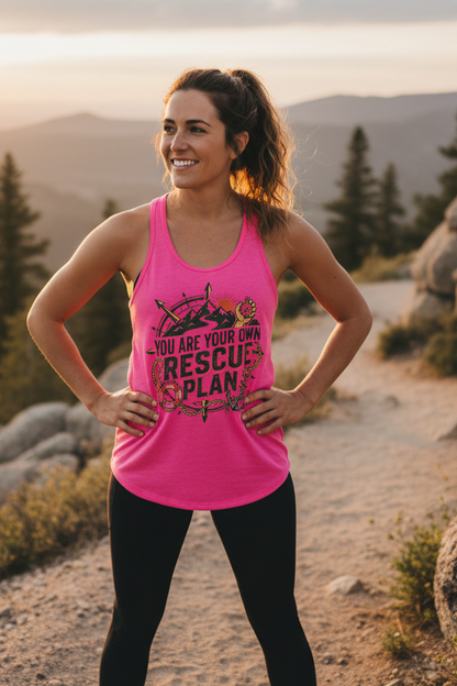 You are your own rescue plan Racerback Tank