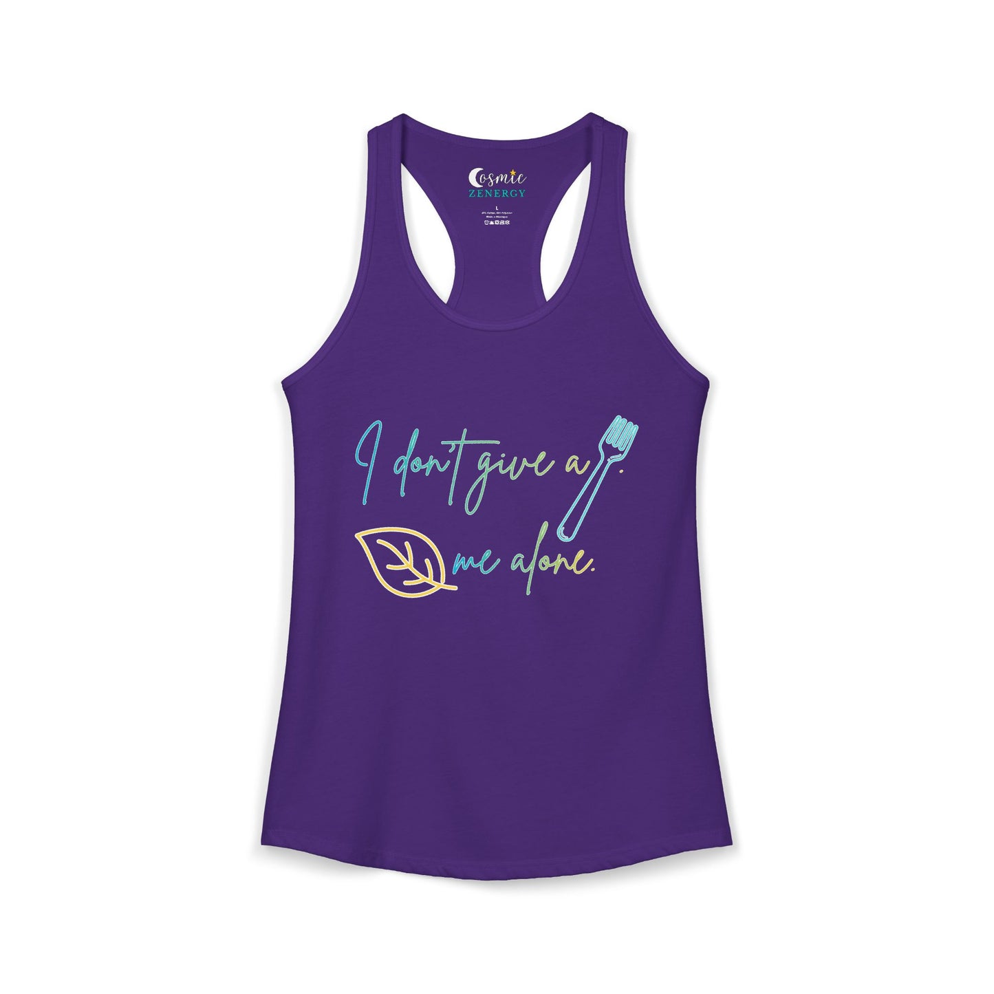 I Don't Give a Fork, Leaf Me Alone Racerback Tank – Sarcastic Graphic Tank Top