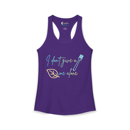 I Don't Give a Fork, Leaf Me Alone Racerback Tank – Sarcastic Graphic Tank Top