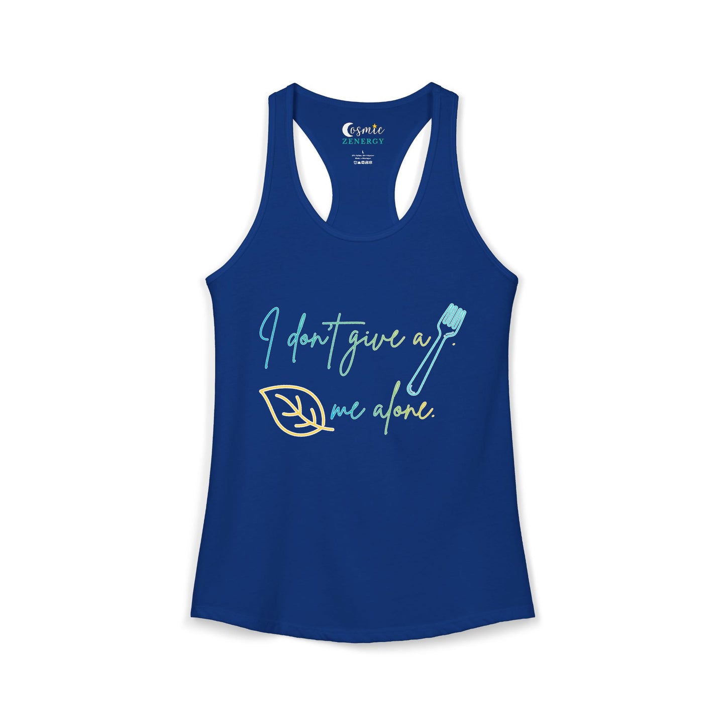I Don't Give a Fork, Leaf Me Alone Racerback Tank – Sarcastic Graphic Tank Top