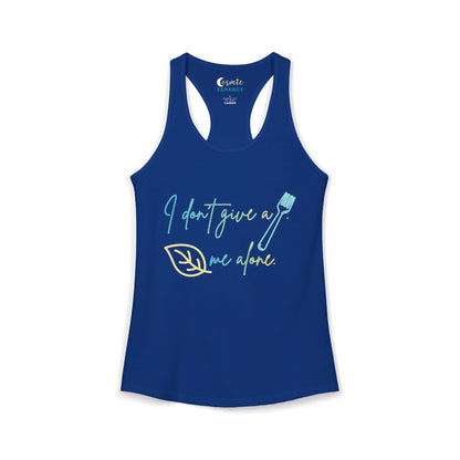 I Don't Give a Fork, Leaf Me Alone Racerback Tank – Sarcastic Graphic Tank Top