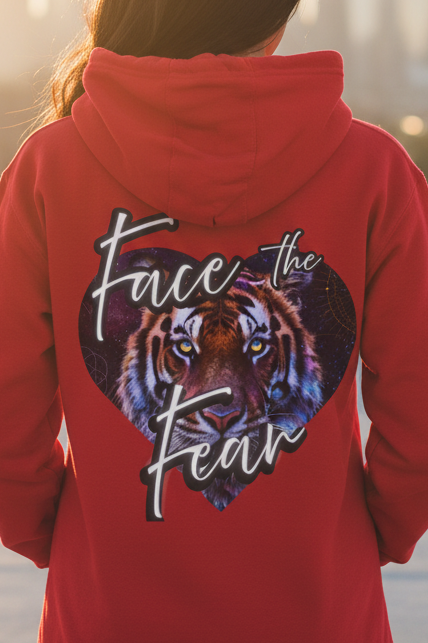 Face the Fear Tiger Heart Three-Panel Fleece Hoodie