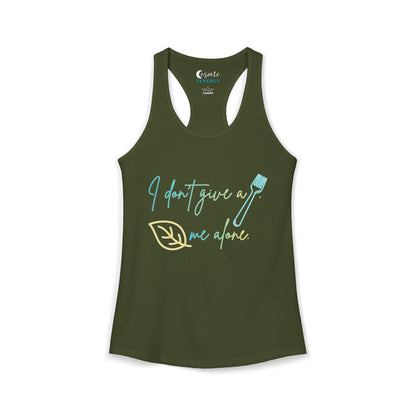 I Don't Give a Fork, Leaf Me Alone Racerback Tank – Sarcastic Graphic Tank Top