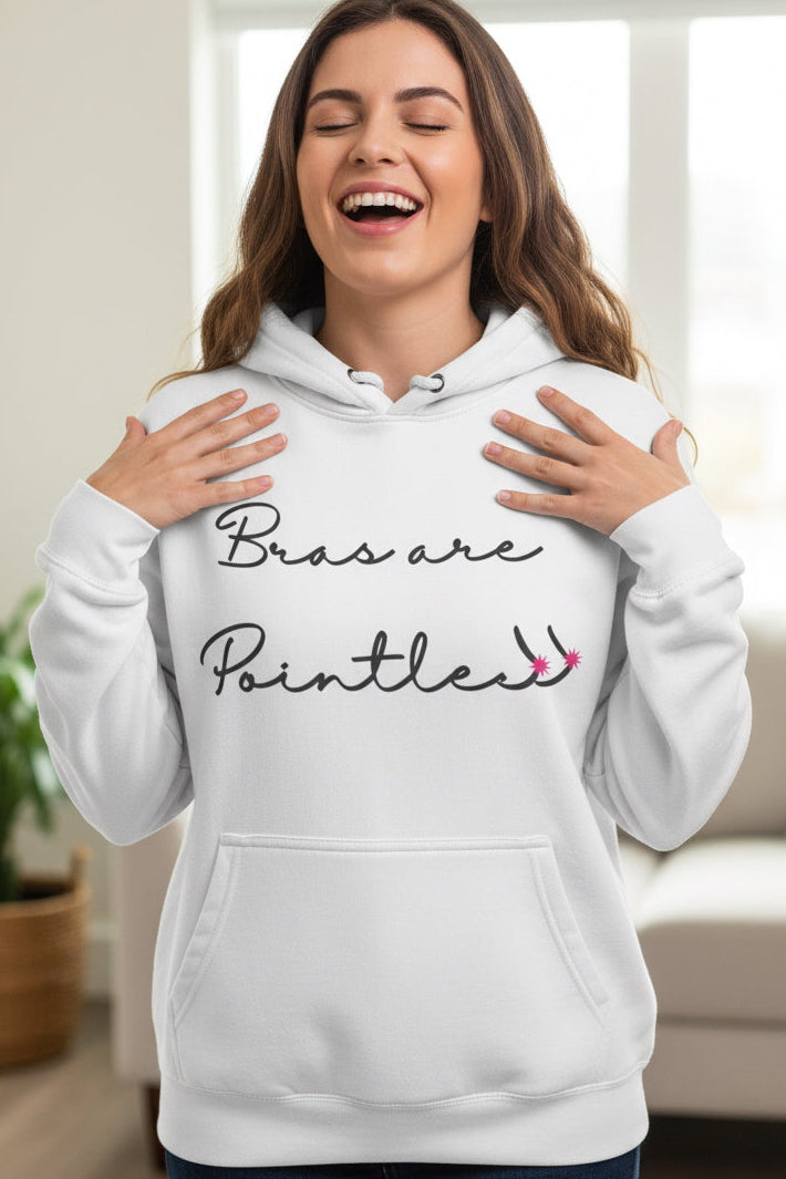 Bras Are Pointless Three-Panel Fleece Hoodie