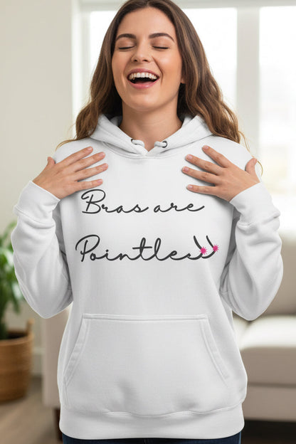 Bras Are Pointless Three-Panel Fleece Hoodie