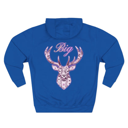 pink Big bucks Three-Panel Fleece Hoodie
