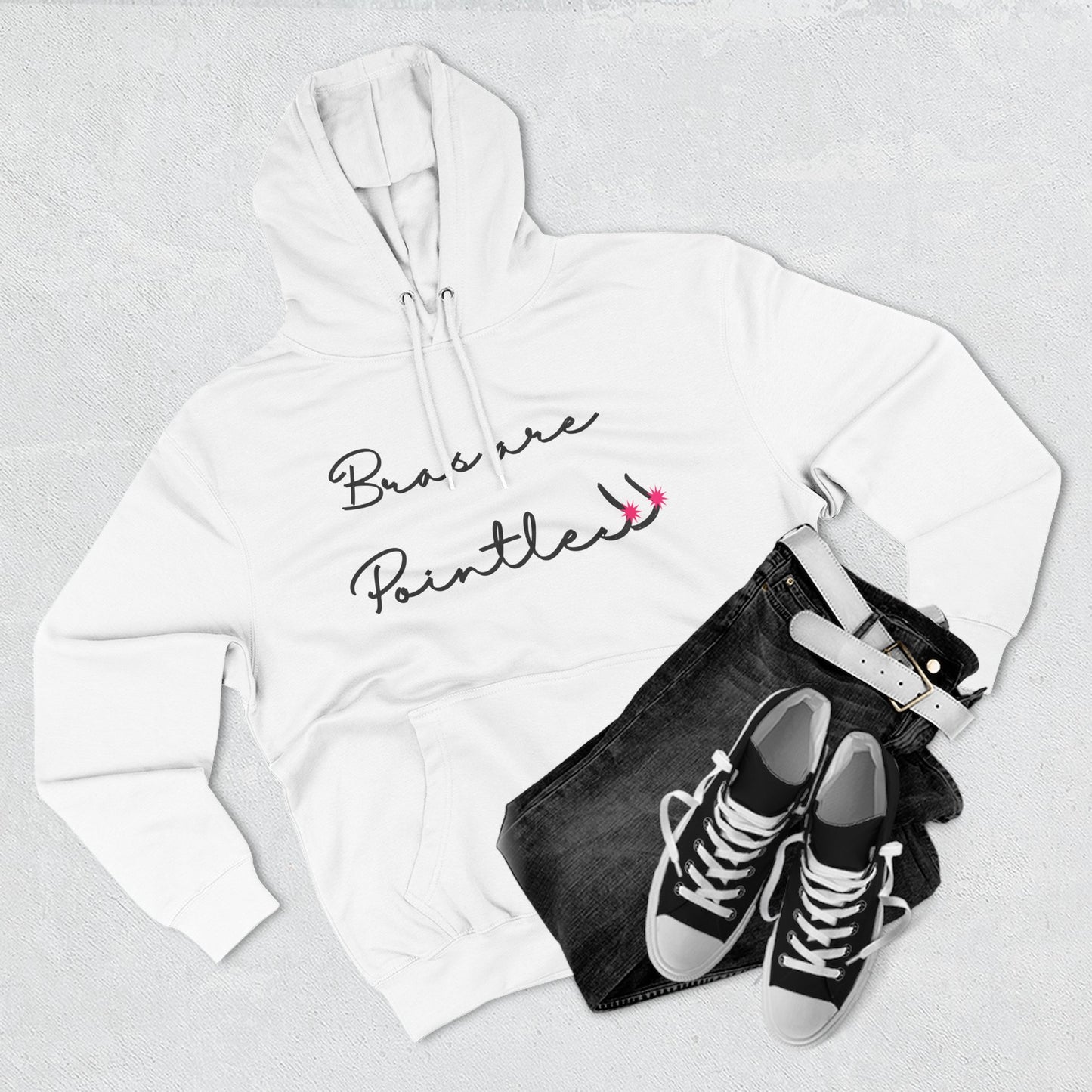 Bras Are Pointless Three-Panel Fleece Hoodie