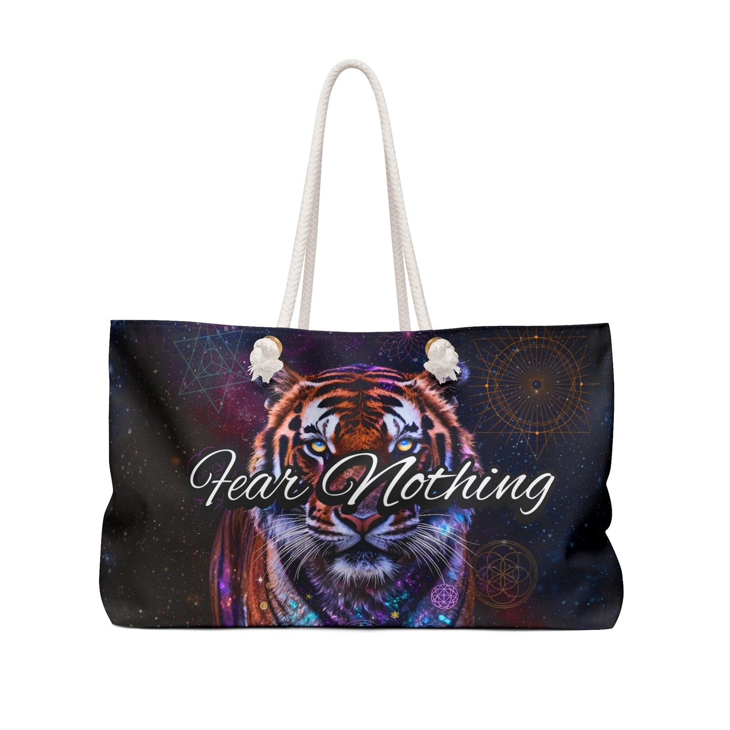 Fear Nothing Tiger Weekender Bag with Secret Hidden Message