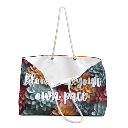 Bloom at your own pace Weekender Bag with Secret Hidden Message