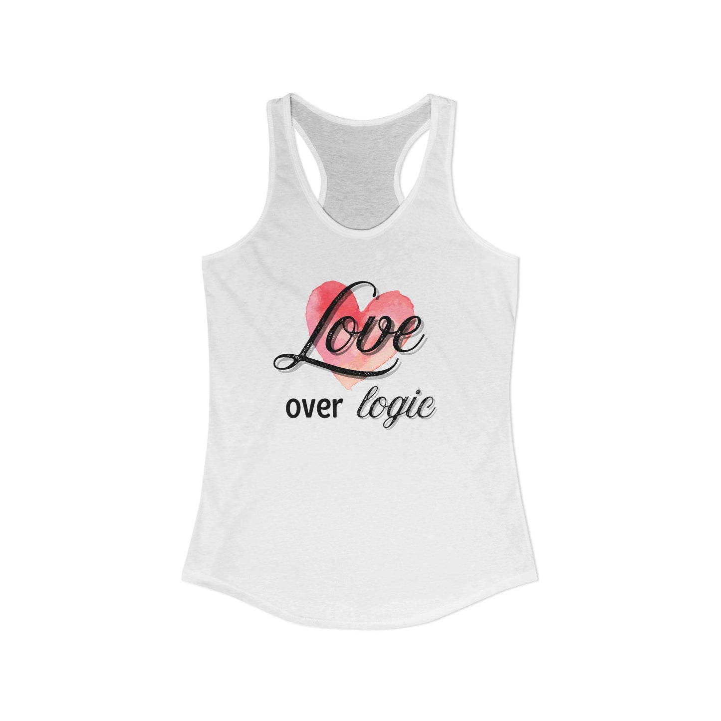 love over logic Racerback Tank