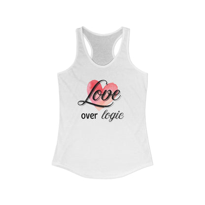 love over logic Racerback Tank